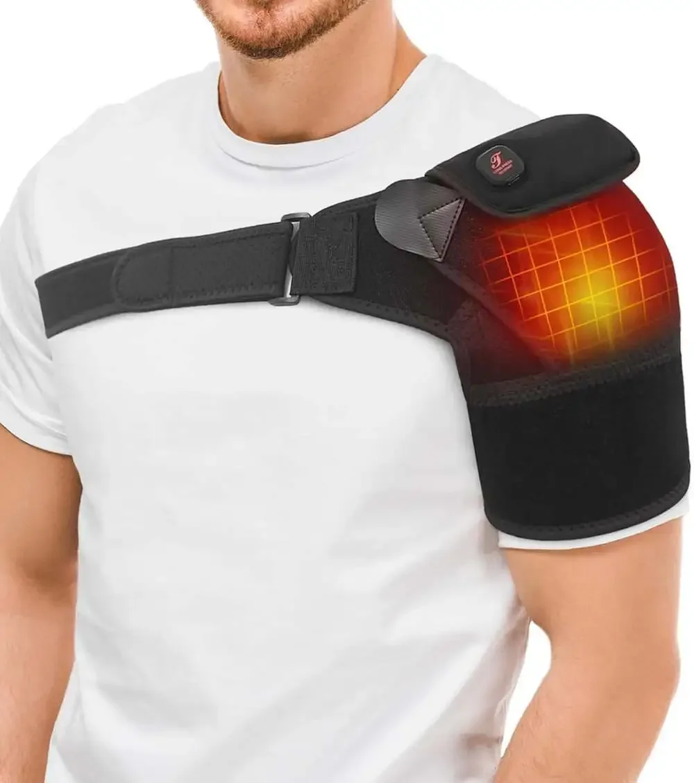 Heated Shoulder Pad, Cordless Shoulder Brace for Rotator Cuff Pain, 3 Heat